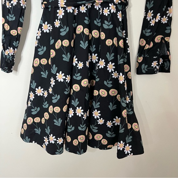 BODEN KITTY SHIRT DRESS BLACK FLORAL SIZE 2 - Picture 9 of 12